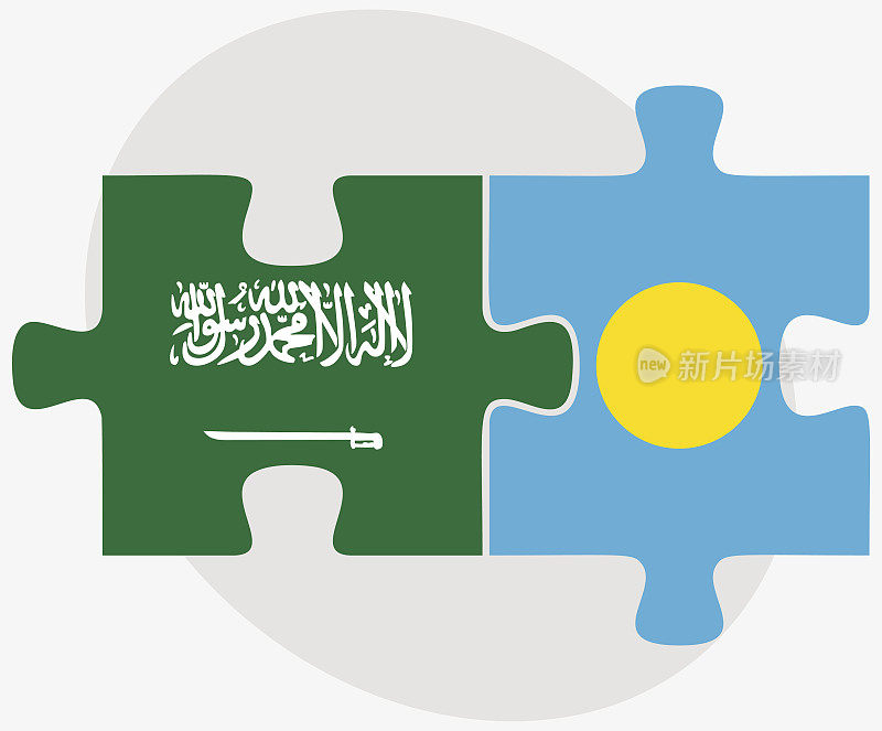 沙特阿拉伯和帕劳旗帜