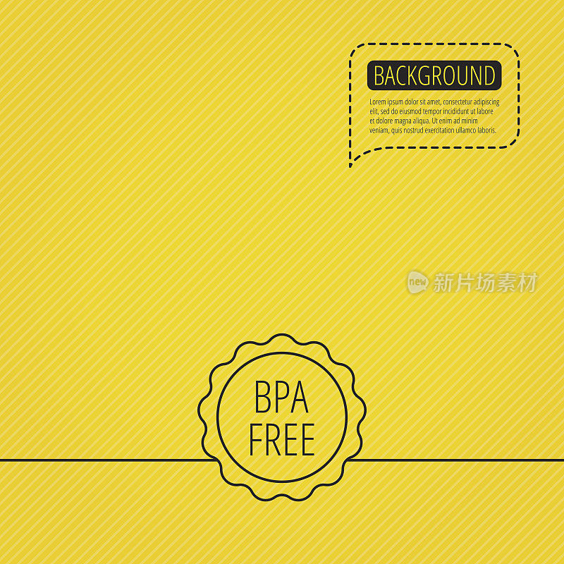 BPA免费图标。双酚a的塑料的迹象。