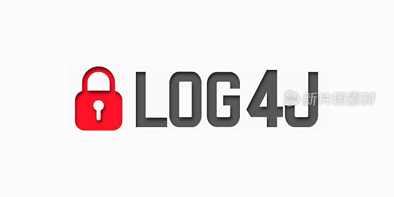 Log4J安全漏洞。Log4Shell。剪纸插图。计算机病毒感染的危险。