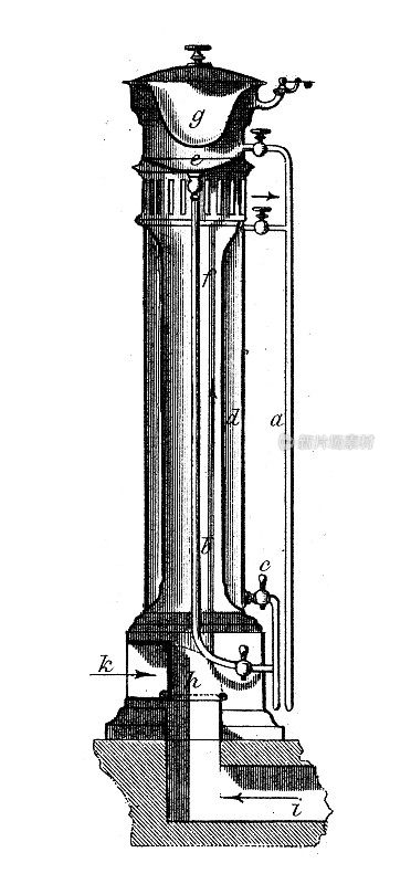 古董插图:建筑和建筑:蒸汽加热器