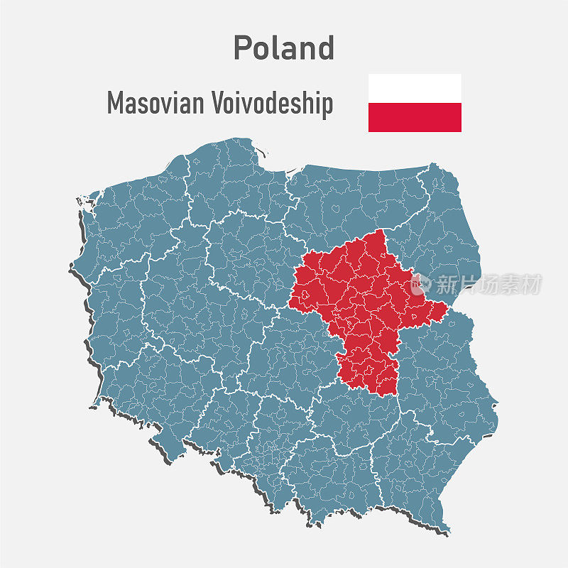 矢量地图波兰和马索维亚区
