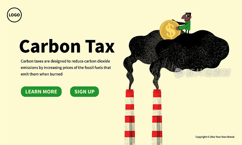 碳税、净零、减排、尾气排放和环境保护的概念