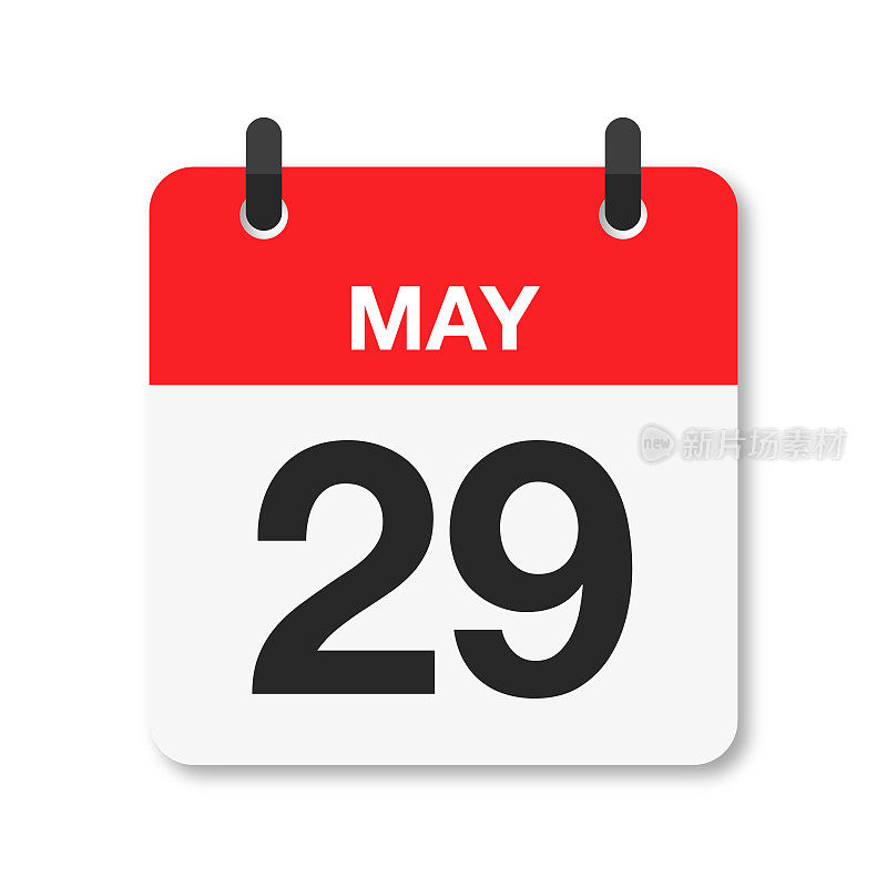 5月29日-每日日历图标-白色背景