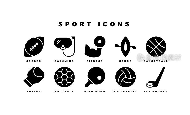 体育，篮球，足球，足球，体育，排球图标。