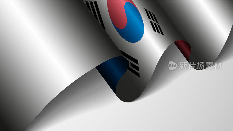 EPS10矢量爱国背景与韩国国旗的颜色。