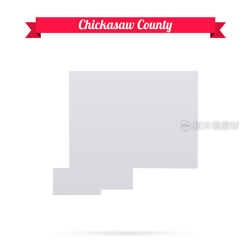 密西西比州奇卡索县。白底红旗地图