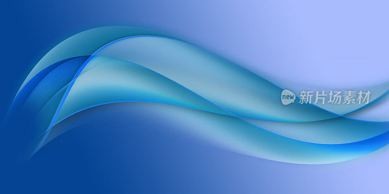 装饰蓝色调抽象波浪背景。