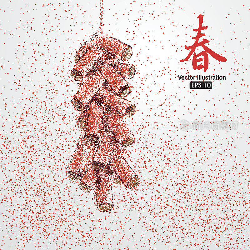 燃放鞭炮，中国新年的气氛。