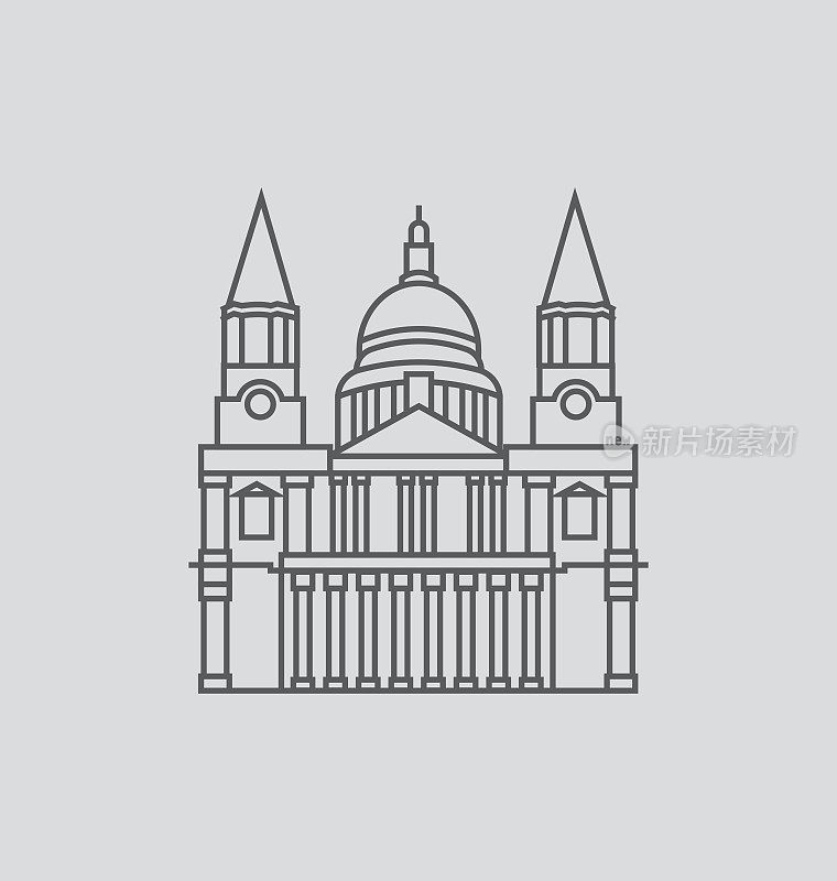 圣保罗大教堂线条插图
