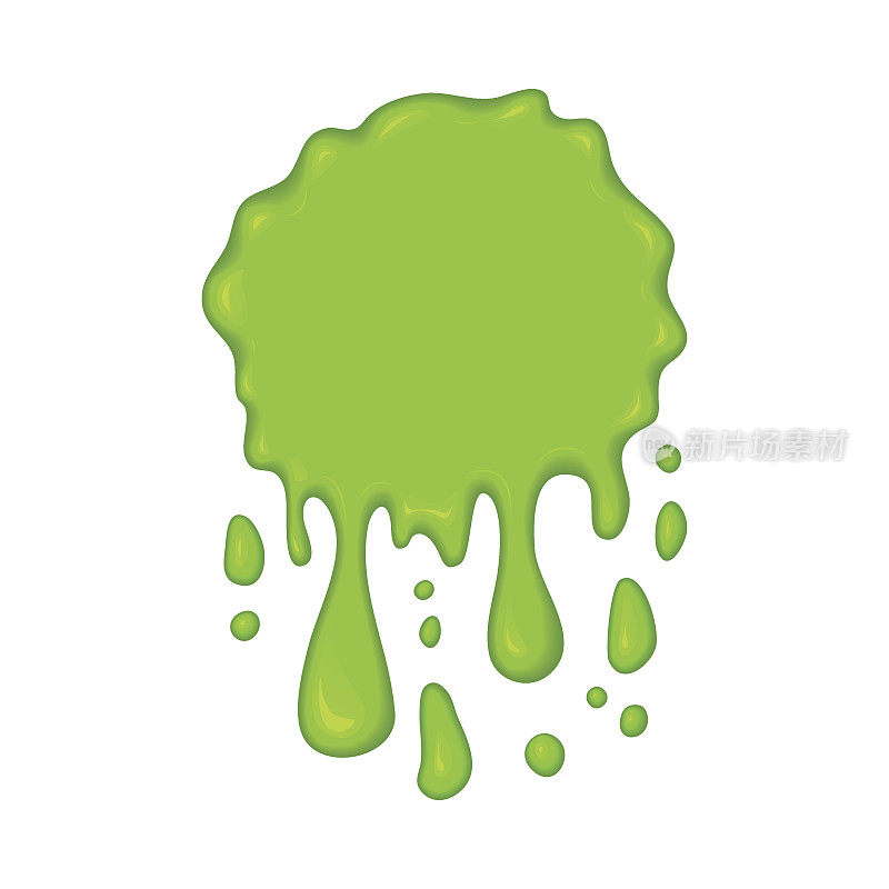 矢量插图-绿色黏液滴。