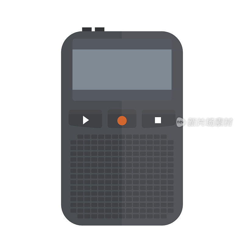 磁带录音机或录音机图标孤立在白色矢量插图麦克风声音音频音响设备电子设备口袋媒体采访