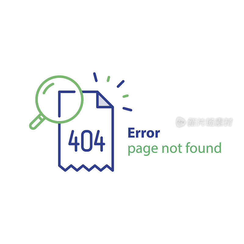 页面未找到，404错误，网页横幅，搜索结果概念