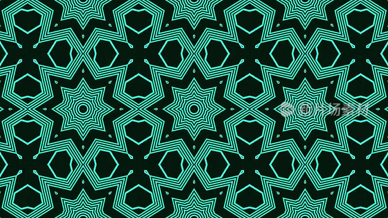 万花筒模式3d渲染背景。曼荼罗几何图形印花。迷幻设计元素墙纸，剪贴簿，织物。电脑主板的模式。