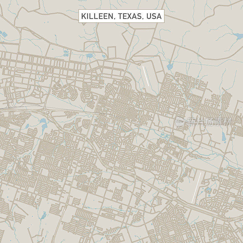 美国德克萨斯州基林市街道地图