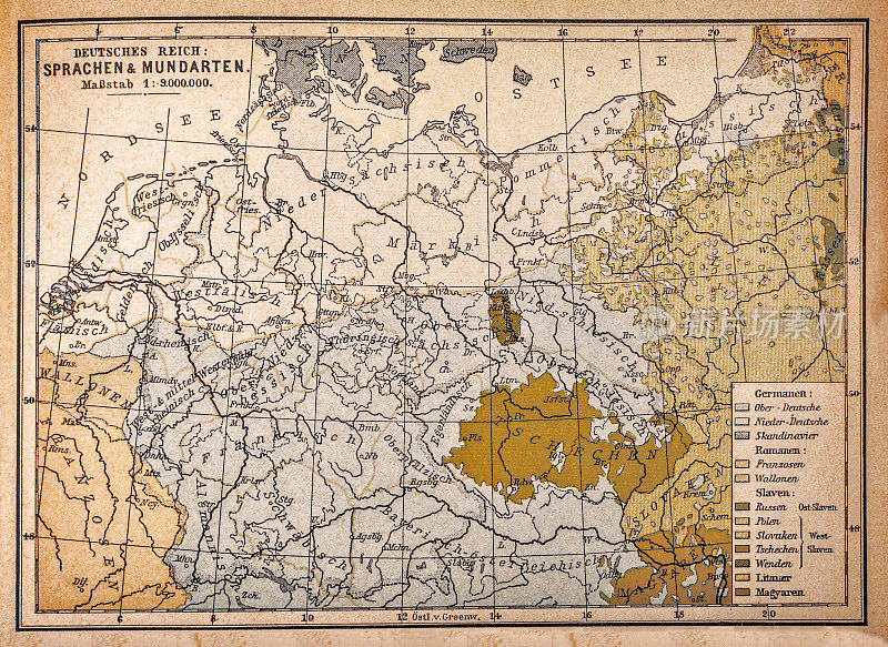 德意志帝国:语言和方言地图