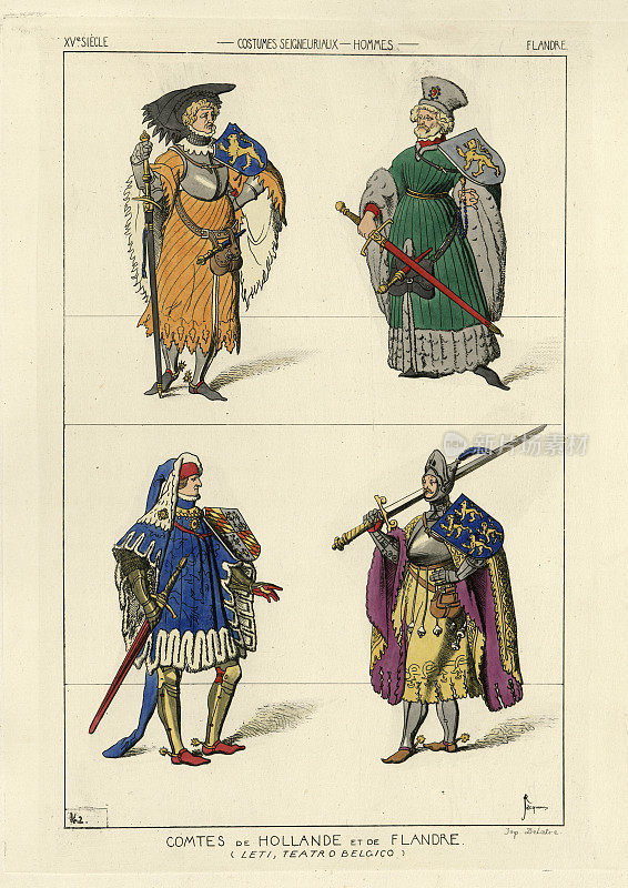 15世纪荷兰和弗兰德斯的中世纪伯爵和骑士