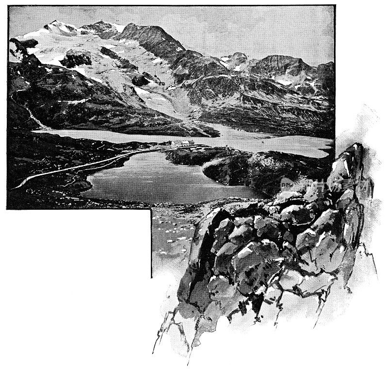 位于瑞士瓦莱州的圣伯纳德大山口――19世纪