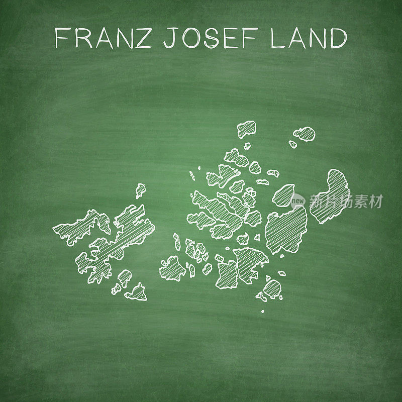 画在黑板上的弗朗茨约瑟夫土地地图——黑板
