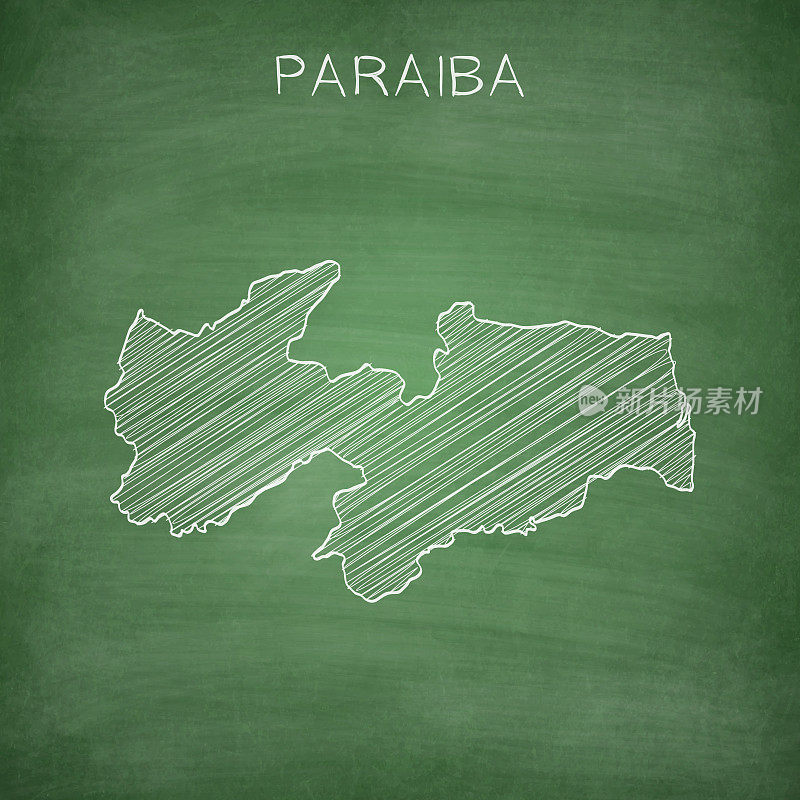 画在黑板上的Paraiba地图