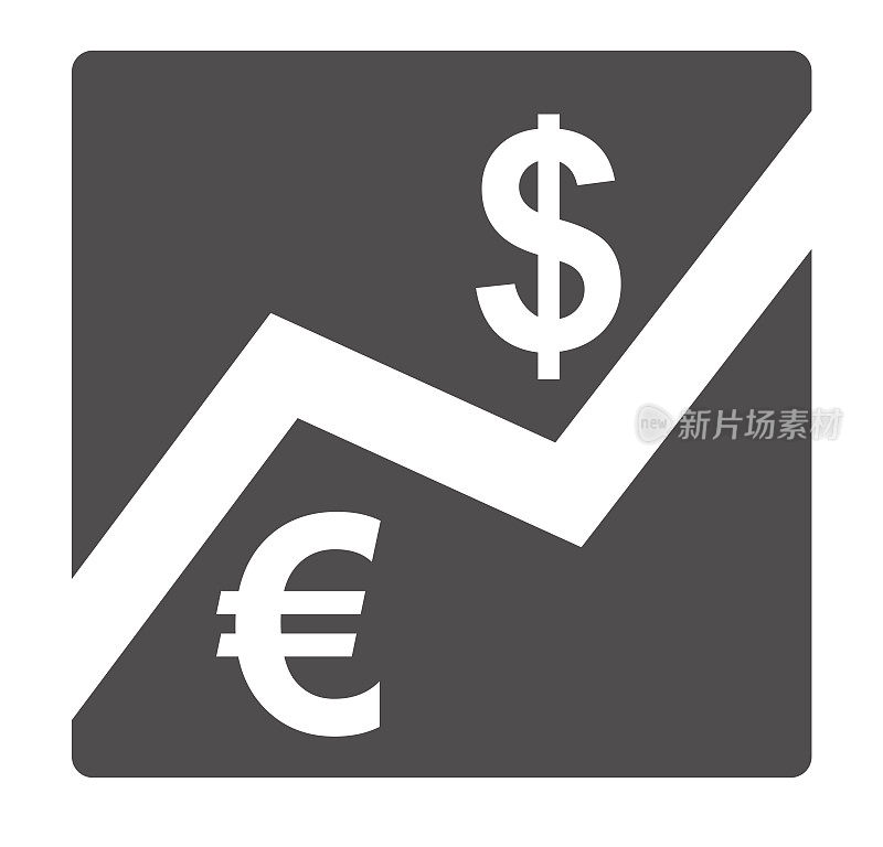 金融从美元欧元银行图标集