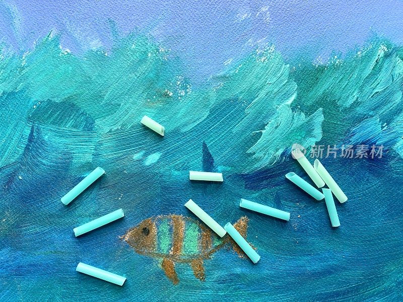 塑料海洋概念鱼