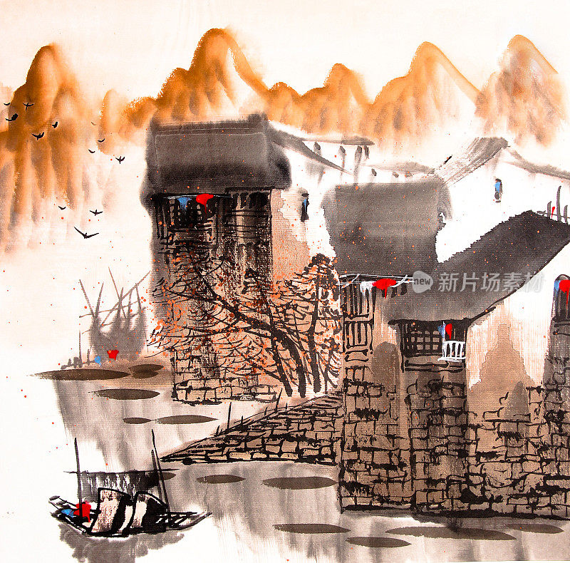 中国传统水乡画