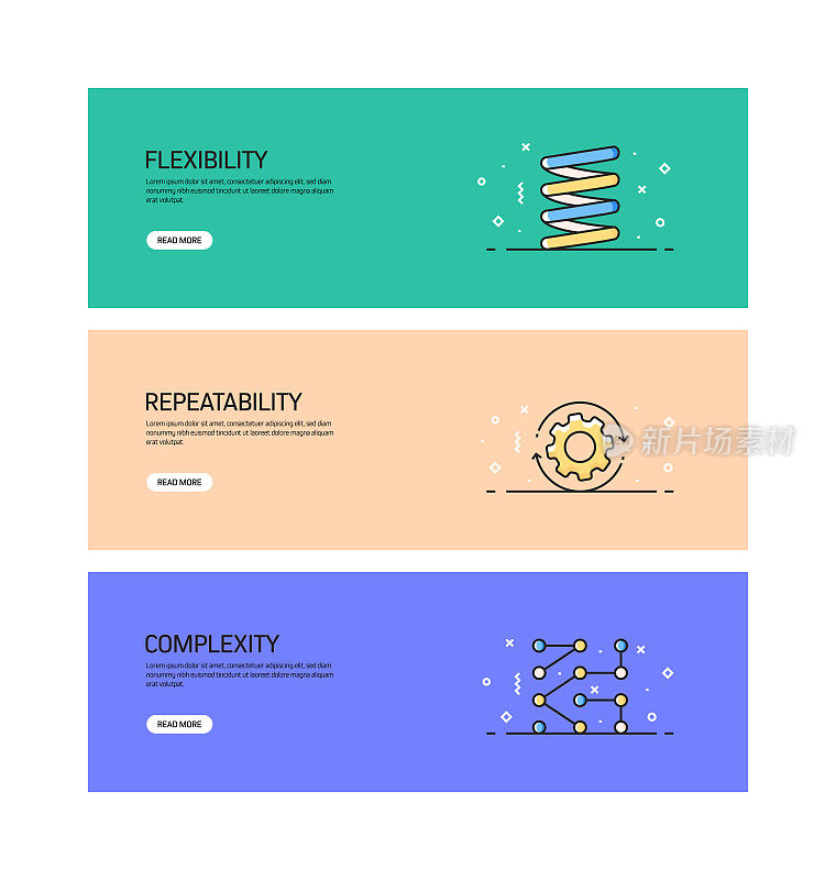 工业4.0相关旗帜设计与图标