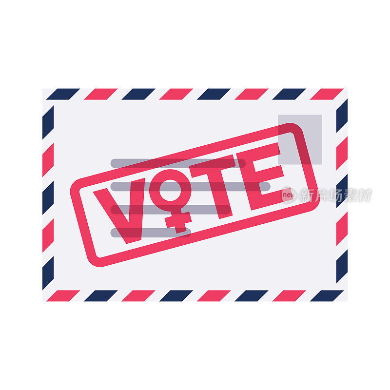 女性投票通过邮件图标透明的背景
