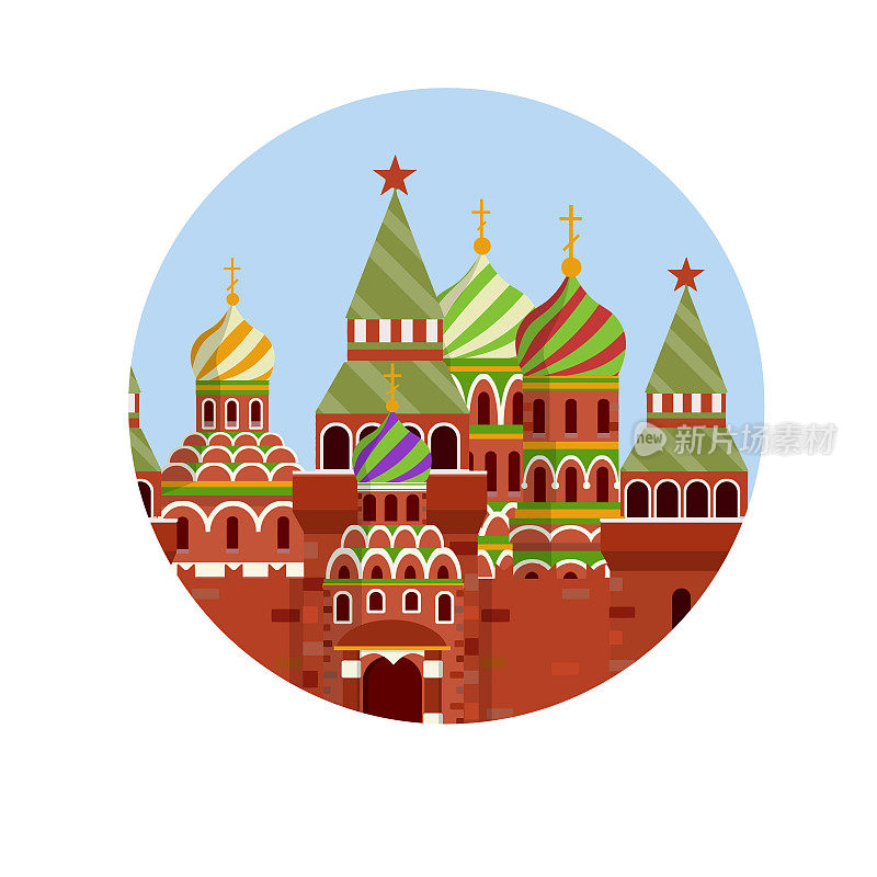 莫斯科克里姆林宫。俄罗斯的住所。红场上的总统。有塔和墙的堡垒。旅游景点