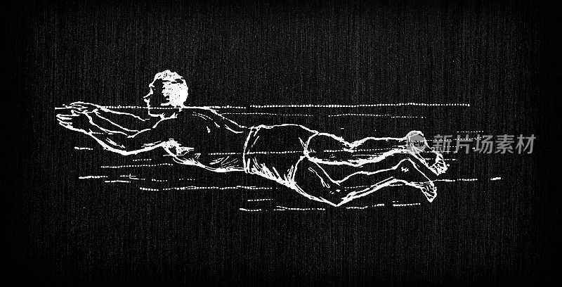 古色古香的法国版画插图:游泳课