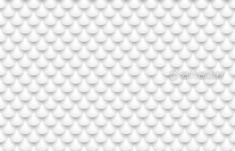 3D白色球体无缝模式干净的背景和纹理。矢量图