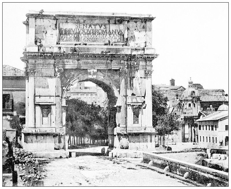 罗马的古董旅行照片:提图斯拱门