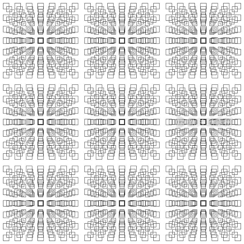 由3x3块7x7平方的方块组成的方块，每一块都渐入无穷