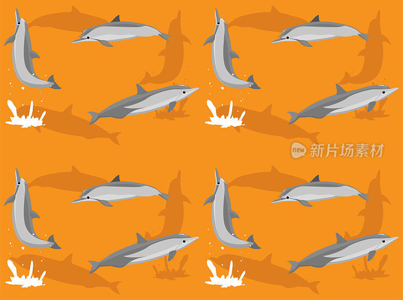 动物旋转海豚无缝壁纸背景