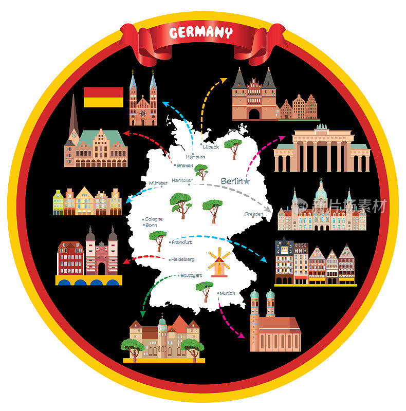 德国卡通地图