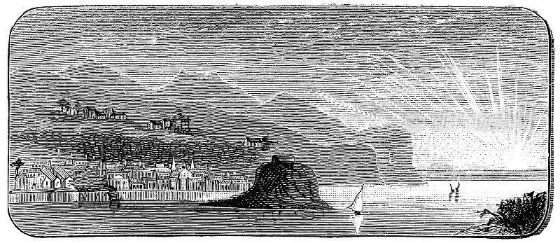 19世纪，斐济奥瓦劳岛上的勒乌卡镇