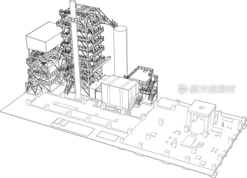 建筑工程三维插图