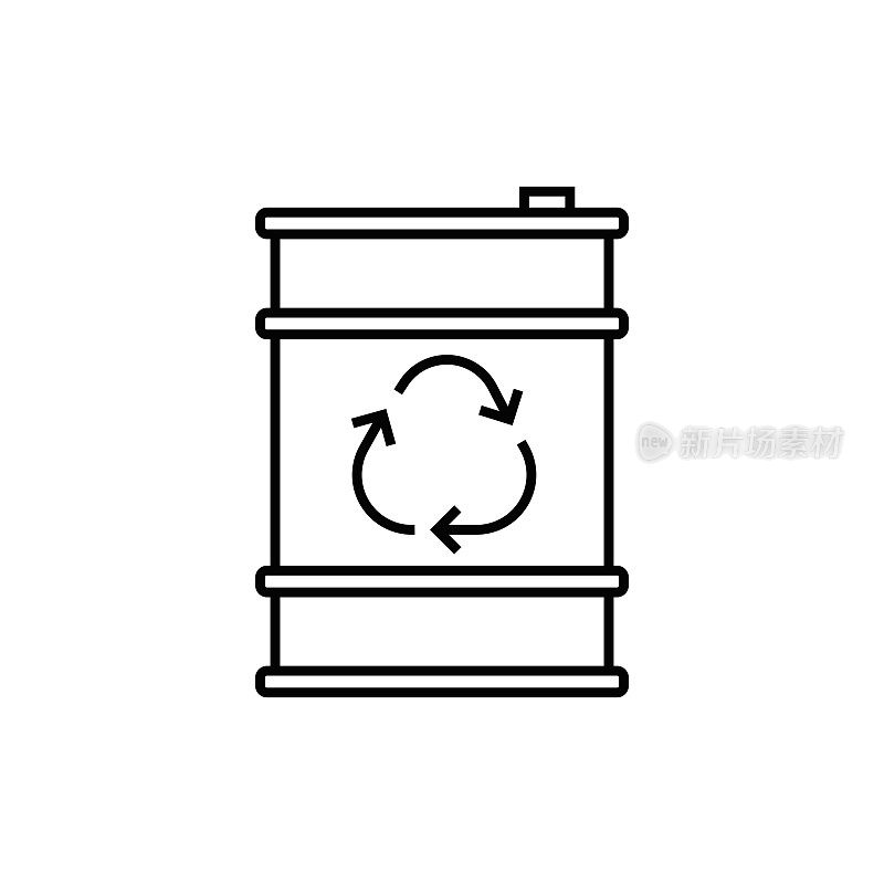 废物桶和回收线图标
