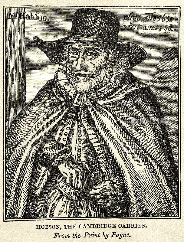 托马斯・霍布森，1544年至1631年，剑桥搬运工，霍布森的选择