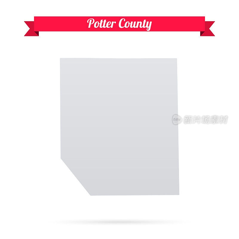宾夕法尼亚州波特县。白底红旗地图