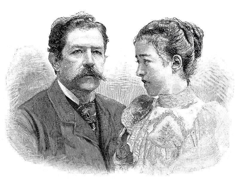 格拉夫・赫伯特・俾斯麦，奥托・冯・俾斯麦的长子，和妻子