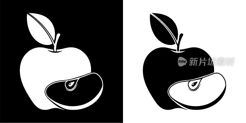 苹果图标与切片。