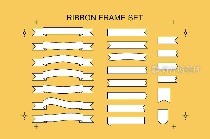丝带框架矢量插图集