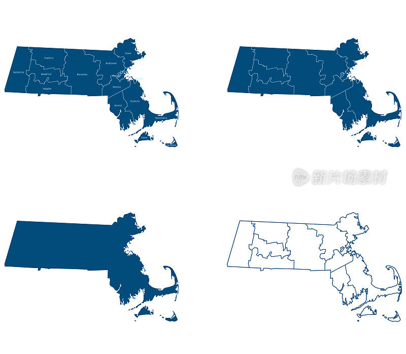 麻萨诸塞州地图