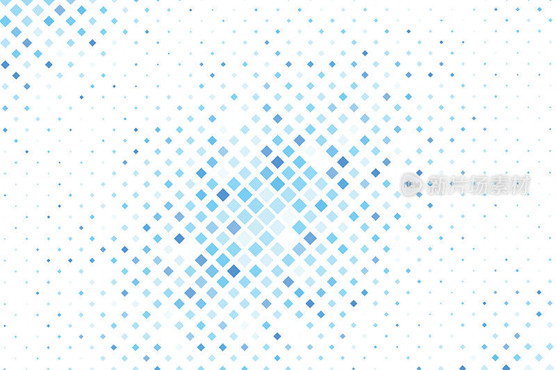 对角线正方形图案背景-从蓝色正方形的几何矢量插图。抽象的半色调蓝色方形图案背景，矢量现代未来主义纹理海报。