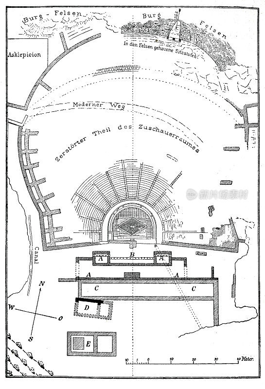 雅典狄俄尼索斯剧院的平面图