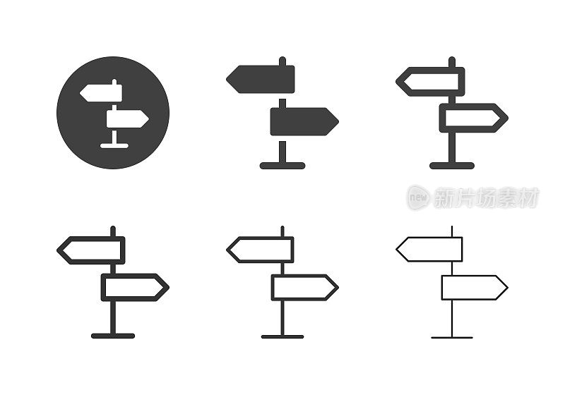 方向路标图标-多系列