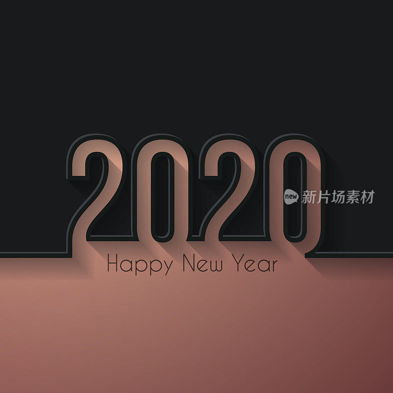 2020年新年快乐――黑色背景