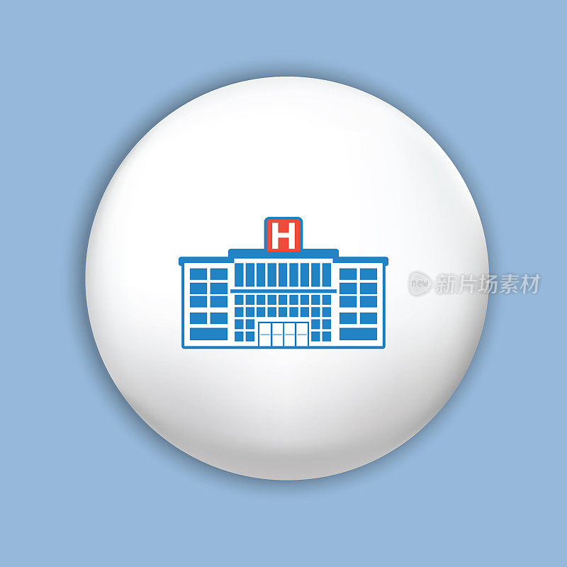 医疗保健医疗图标上的白色按钮