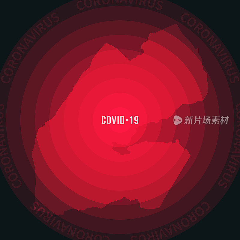 吉布提COVID-19传播地图。冠状病毒爆发